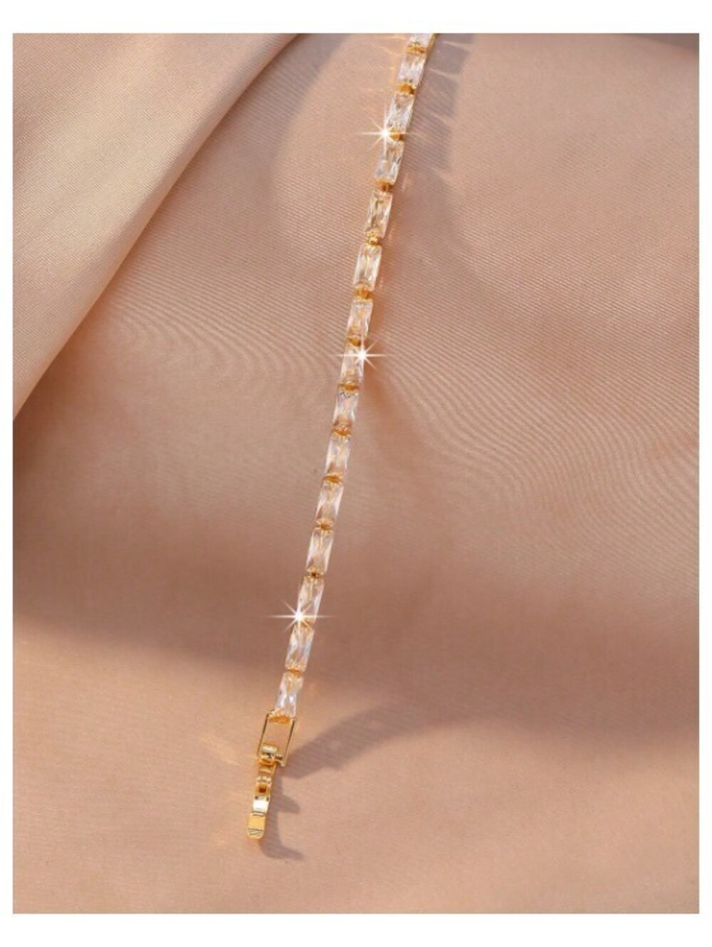 Radiant cut tennis - Bracelet - Gold - CZs - 4mm 7.87"